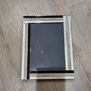Vintage Bowring Picture Photo Frame Black And Clear Gemstones